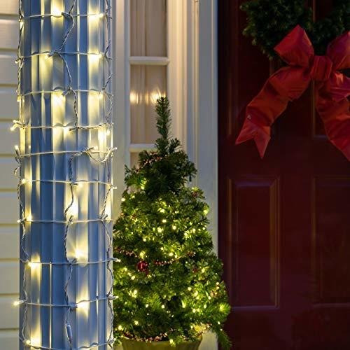 Luz Red Expandibl Navidad Para Envolver Arbol Tronco Columna