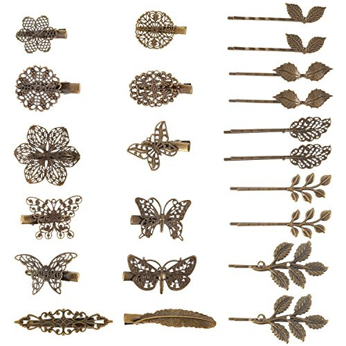 22 Piezas Vintage Clips De Pelo Barrettes Hoja De 228lh