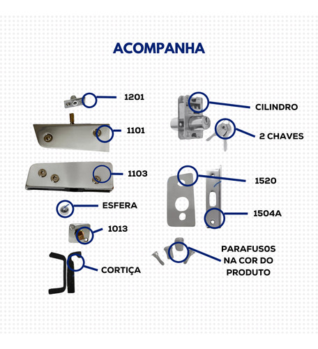 Kit Instalação Porta Pivotante Com Eixo Para Mola Hidráulica