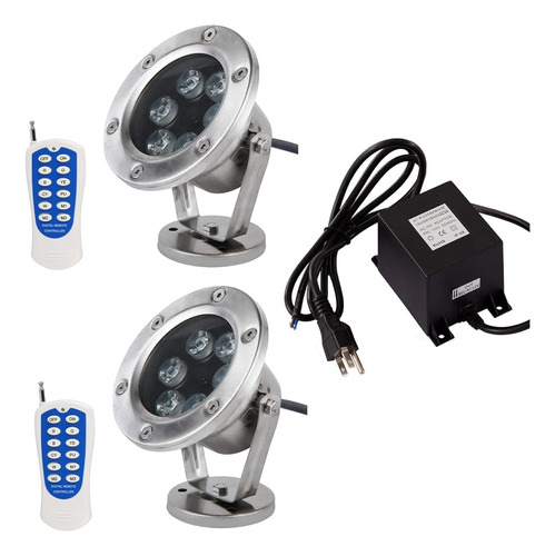 Jsn & Pc Led Pond Light 2 Pack 18w Rgb Cambio De Color Con T