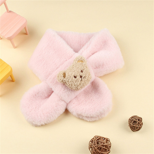 Cartoon Bear Baby Scarf Soft Plush Winter Neck Warmer Fashio