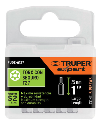 Puntas Para Desarmador Torx Seg T27 1in 5 Piezas Truper