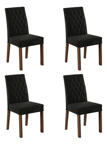 4 Cadeiras De Jantar 4256 Rustic/oxford Madesa Rustic/oxford