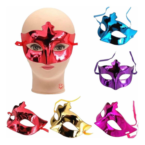 Antifaz Máscara Fiesta Estándar Plástico Brillante Cosplay