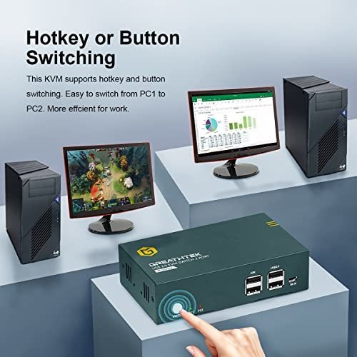 Kvm Switch Hdmi Dual Monitor 2 Puerto 4k 60hz Uhd 4 Hub