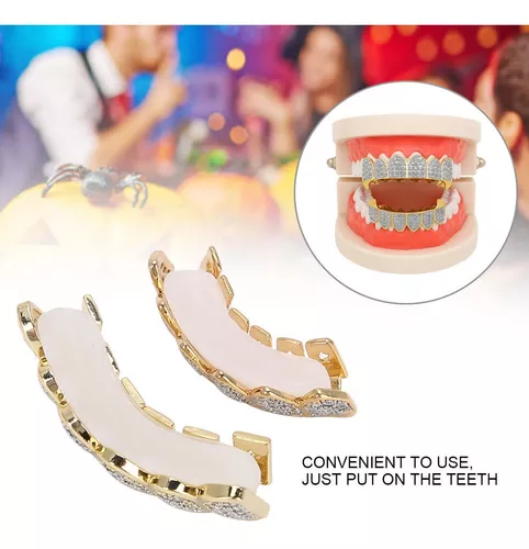 Grillz Dientes Set Hip Hop Prop Grillz Dientes Decoración Pa