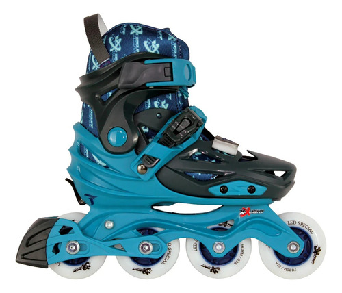 Patins Infantil Ajustável X-light Azul -  Rodas De Led 