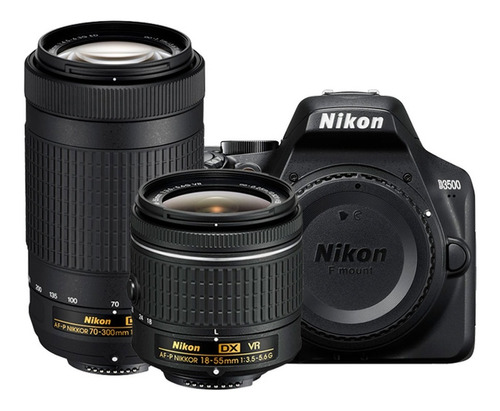 Combo Nikon D3500 Con Lentes 18-55mm Vr Y 70-300mm Ed