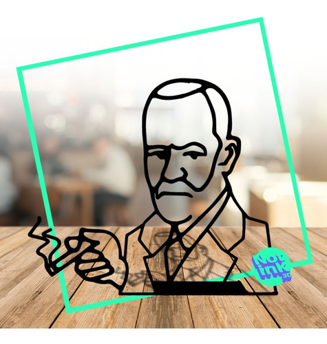 Imagen 1 de 2 de Silueta 2d Freud Decoracion Psicologia Impreso 3d Plastico
