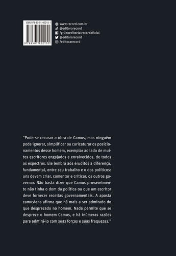 Albert Camus - Uma Vida, De Todd, Olivier. Editorial Record, Capa Mole, Edição 2 Em Português, 2024