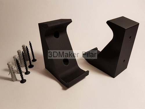 2 Soportes De Pared Para Joystick Xbox One Wii U Pro 360 Super Reforzados Con Tornillos Y Tarugos - Excelente Calidad 3d