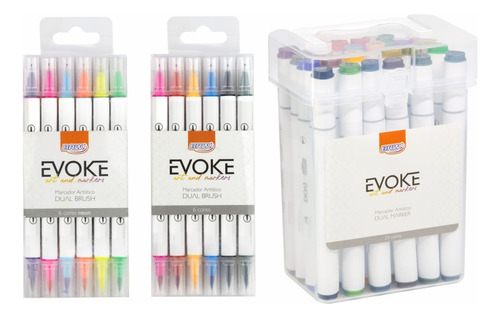 Marcadores Dual Marker Pro Doble Punta Evoke Brw X36 Colores