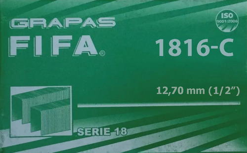 Grapa Fifa 1816-c Serie 18 De 12,70mm (1/2) (3,600 Pzas) Color Gris