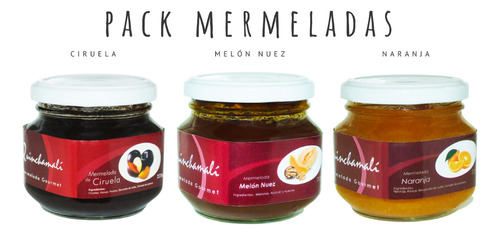 Mermeladas Pack Ciruela, Melón Nuez, Naranja + 1 Pack A Elec