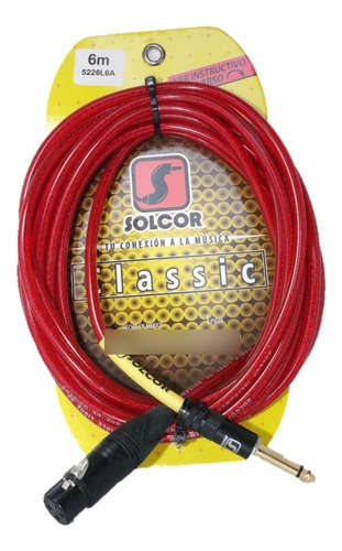 Cable Solcor Para Micrófono/señal Xlr-1/4 5226l6a 6mt