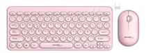 Comprar Kit Teclado Y Mouse Inalámbrico Usb Netmak Kb850 Rosa Rosa