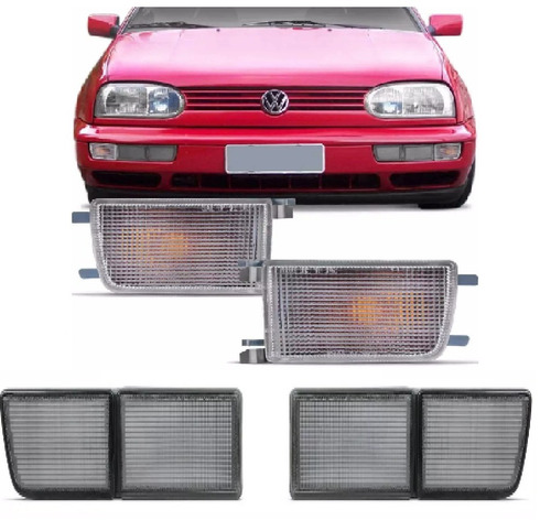 Kit 2 Faro Delantero Vw Golf Mk3 + 2 Lentes Dobles Oferta!!