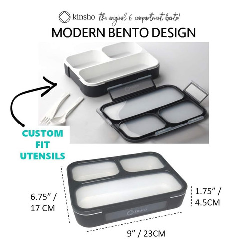 Caja Bento Para Almuerzo, Eco-friendly, 3 Compartimentos, Sl