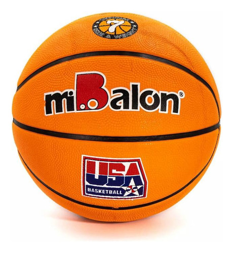 Pelota Mibalón Básquet Celular #5 Naranja Grabada