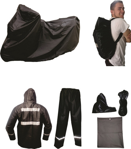 Combo Impermeable Moto X3 Pijama + Traje + Forro Maleta Xxl