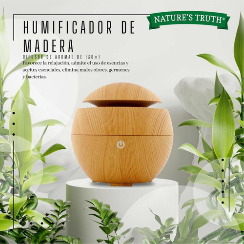 Imagen 2 de 2 de Difusor Aromatico Humidificador Electrico De Madera 130ml