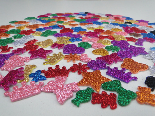 200 Adesivos Pet Piercings Lacinhos Eva Com Glitter Para Petshop Cães E Gatos Banho E Tosa