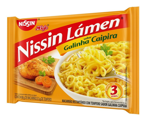 Nissin Miojo Galinha Caipira Lámen Pacote 85g