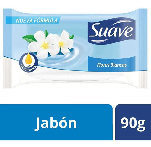 Suave Jabon Con Glicerina En Barra Flores Blancas X 90 G