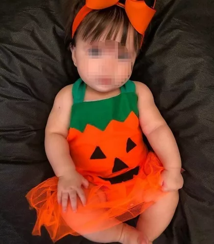 Fantasia Bruxa Infantil Menina Bruxinha Halloween Abóbora