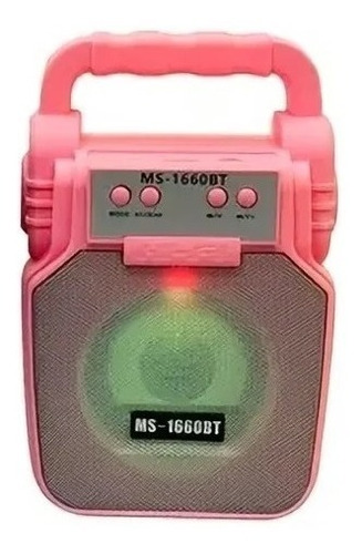 Parlante Bocina Bluetooth Karoke Radio Fm Recargable Luz Led