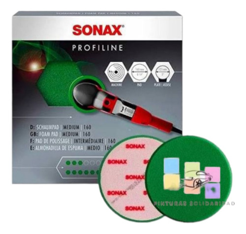 Esponja Pulir Abrillantar Verde 6 Pulgadas Sonax 2pz