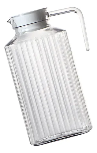 Jarra De Agua Acrílica Transparente De 2 Litros - Con Tapa, Apta Para Frío Y Calor, Ideal Para Té Helado, Limonada, Jugo, Leche...