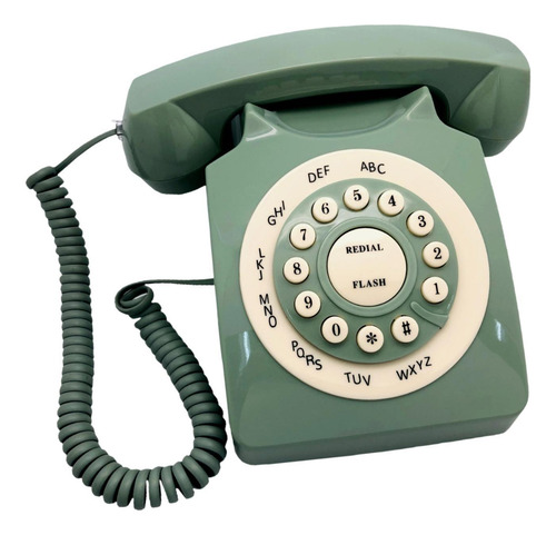 Teléfono Fijo De Estilo Vintage Con Botón Pulsador,