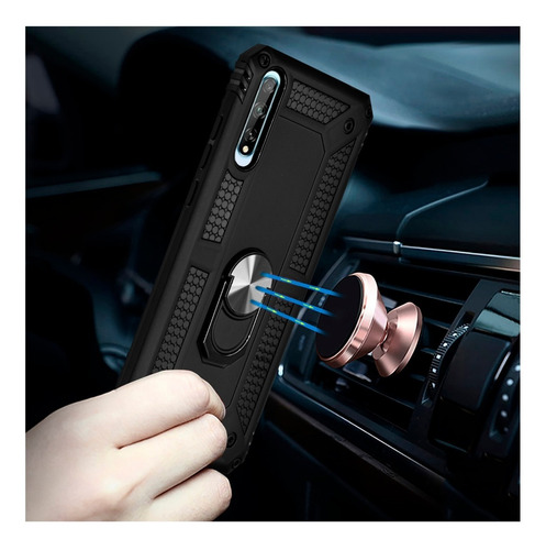 Imagen 2 de 7 de Funda Anillo Magnetica Case Uso Rudo Modelos Huawei