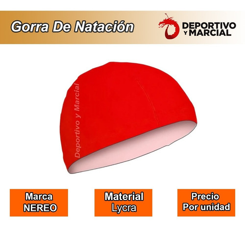 Imagen 2 de 5 de Gorras Natacion Lycra Varios Colores Nereo Pileta Gorro En3x