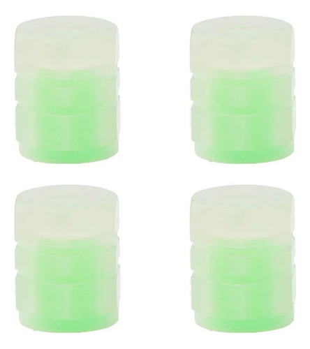 Set 4 Tapas Tapitas Cubre Valvulas Ruedas Tuning Fluo Verde