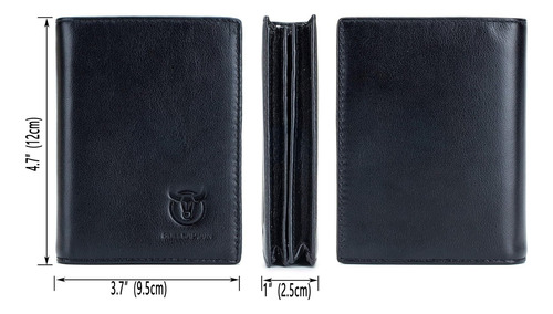 Bullcaptain Cartera De Cuero Genuino Para Hombre Con Bloqueo