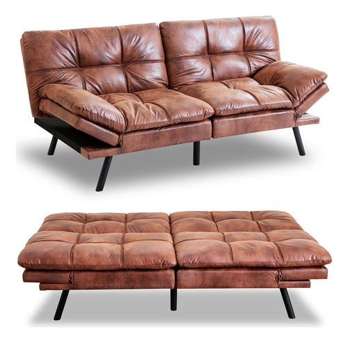 Maxspeed Sofa Cama Futon De Cuero, Sofa Cama Convertible De