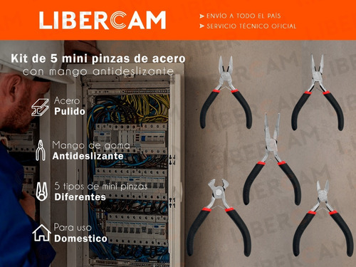 Imagen 3 de 10 de Kit Set X5 Juego Mini Pinzas Reforzadas Manuales