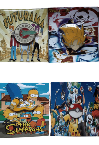 Set De 3 Pins, Simpsons, Dragon Ball Z, Pokemon.