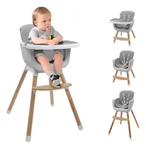 Comprar Silla Alta Para Bebé De Comer Periquera Ajustable 4 En 1 Silla Periquera Gris