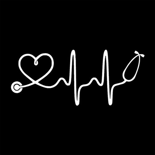 Adesivo De Parede 60x24cm - Heartbeat Batimento Cardíaco Amo