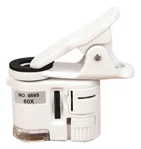 Comprar Microscopio Lupa Zoom 60x Clip Celular Tablet Con Luz Led Color Blanco