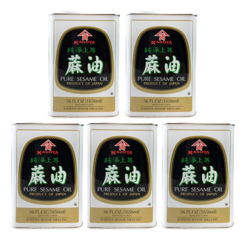 Aceite De Sésamo Puro Japonés Kadoya 5 Latas X 1.656 L