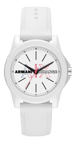 Reloj Mujer Armani Exchange Lady Banks De Silicona Color de la correa Blanco