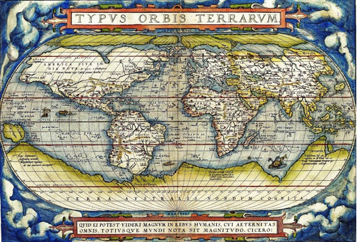 Cuadro Planisferio Mapamundi Typvs Orbis Terrarvm - Ortelius