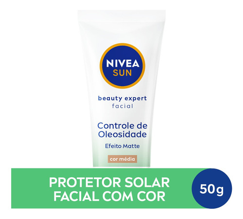 Protetor solar facial beauty expert com cor média fps 60 50g Nivea Sun