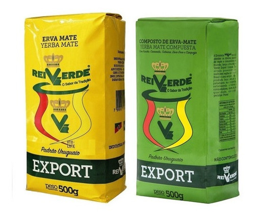 2 Erva Mate Rei Verde Export Padrão Uruguaio + Composta 500g