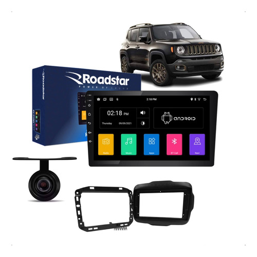 Kit Multimídia Roadstar Android 10 Pol 2 Din Jeep Renagade