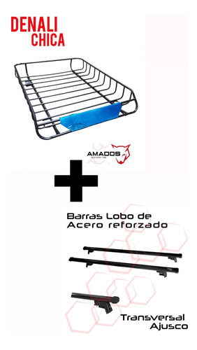 Kit Barras Transversales+ Canastilla Reforzada Porta Equipaj